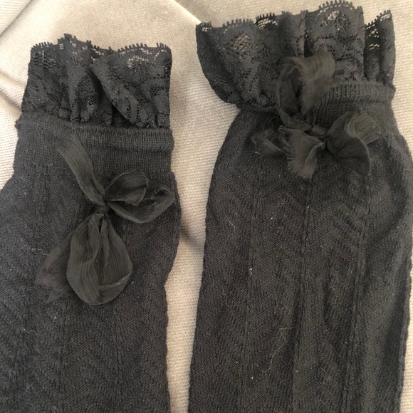 Black Over The Knee Socks - Picture 2 of 3